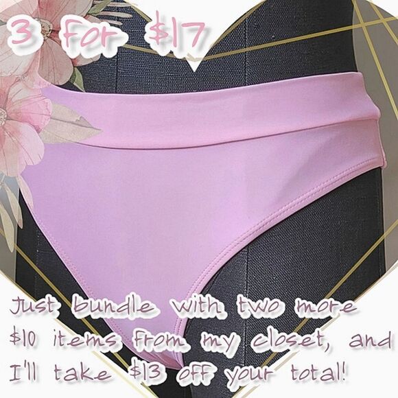 Zaful pastel pink high rise bikini bottoms - Picture 1 of 8